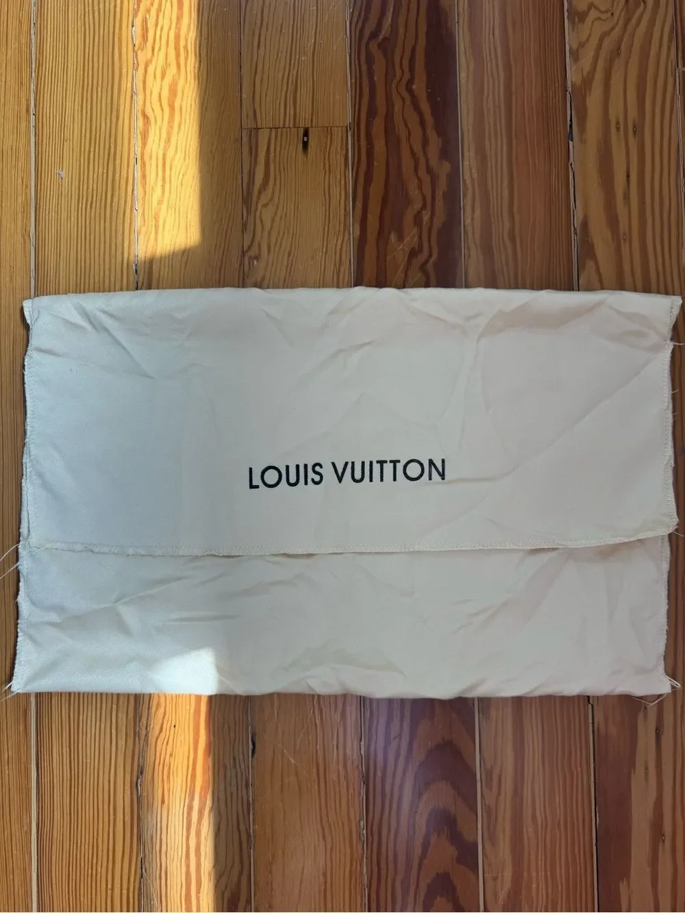 Louis Vuitton Cream and Black Logo Dust Pouch